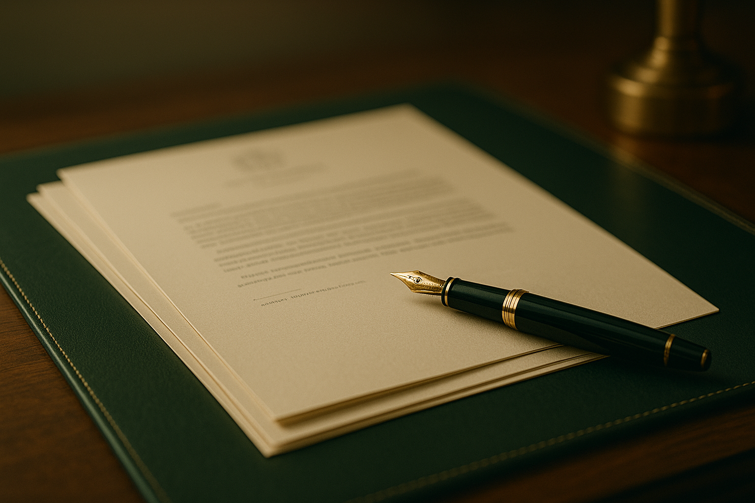 Stijlvol bureau met documenten